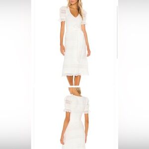 Tularosa Quinn White Lace Midi Dress Size S